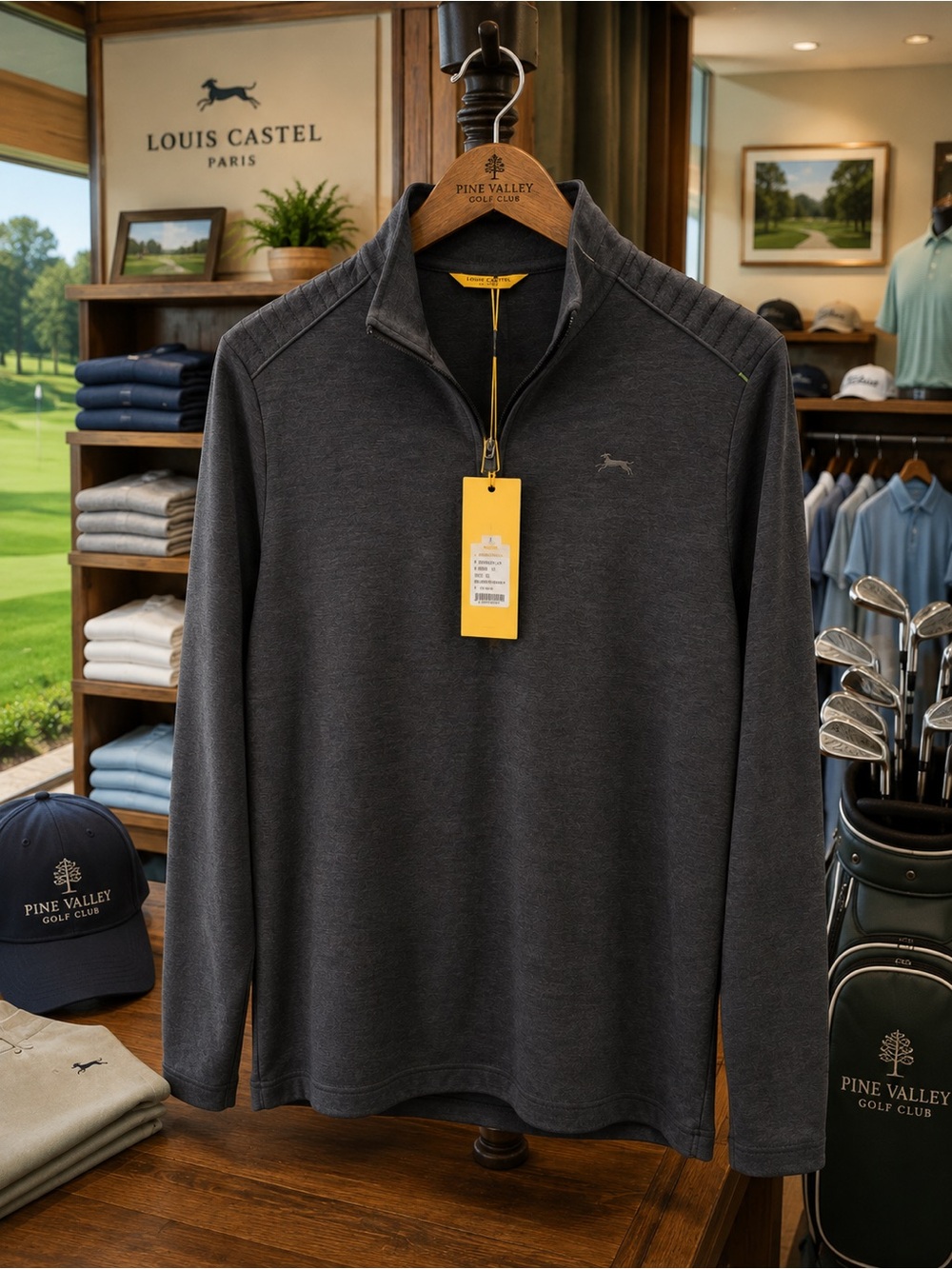 Louis Castel Women’s Golf Quarter Zip Pullover Gray Size 95 S/M NWT